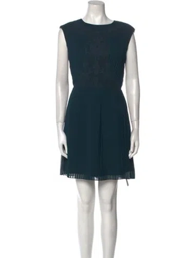 Pre-owned Ted Baker Bateau Neckline Mini Dress In Green