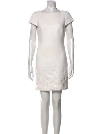 Pre-owned Ted Baker Bateau Neckline Mini Dress In Neutral