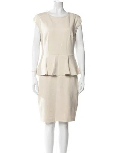 Pre-owned Ted Baker Bateau Neckline Mini Dress In Neutrals