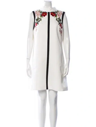 Pre-owned Ted Baker Bateau Neckline Mini Dress In White