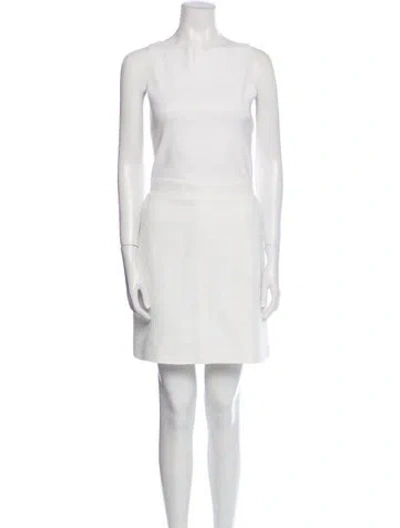 Pre-owned Ted Baker Bateau Neckline Mini Dress In White