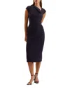 Ted Baker Bayree Asymmetric Midi Dress In Navy