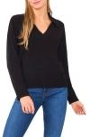 Ted Baker Meliora Collared V Neck Top In Black