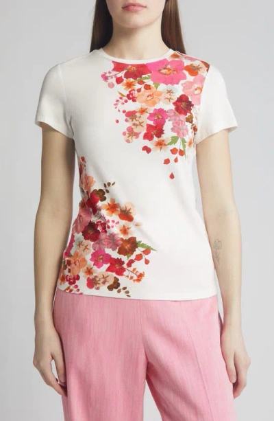 Ted Baker Printed Fitted Tee In Pink