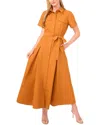 Ted Baker Box Pleat Tie Belt Cotton Maxi Shirtdress In Brown
