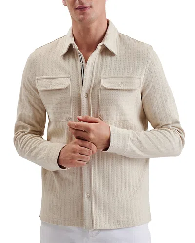 Ted Baker Belza Regular Fit Long Sleeve Textured Shirt In Beige