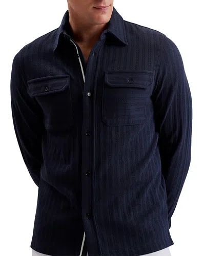 Ted Baker Belza Regular Fit Long Sleeve Textured Shirt In Navy