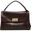 Ted Baker Bethany Leather Handbag In Dark Brown