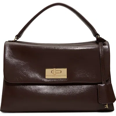 Ted Baker Bethany Leather Handbag In Dark Brown