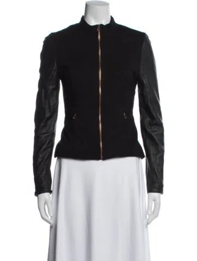 Pre-owned Ted Baker Biker Jacket In Black