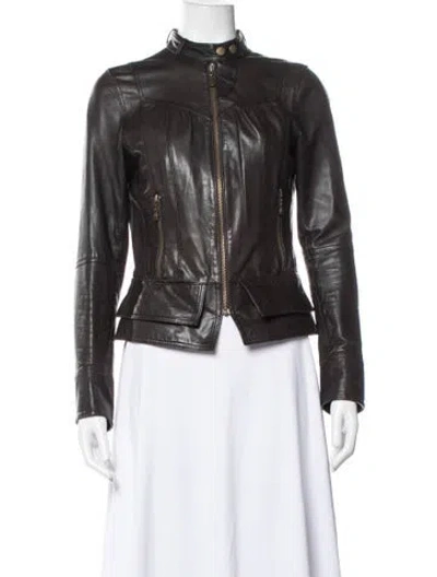 Pre-owned Ted Baker Biker Jacket In Black