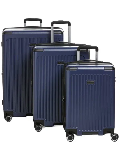 Ted Baker Birmingham Expandable 3pc Luggage Set In Blue