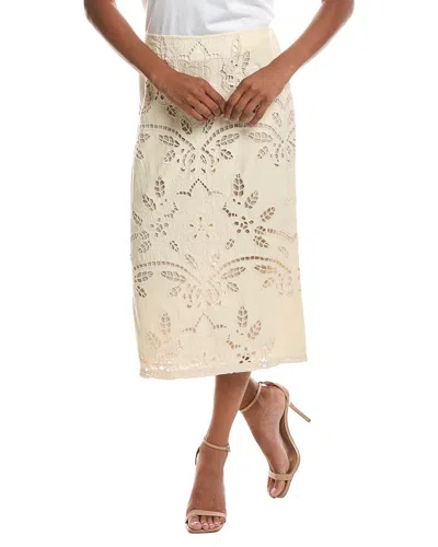 Ted Baker Bloom Midi Pencil Skirt In White