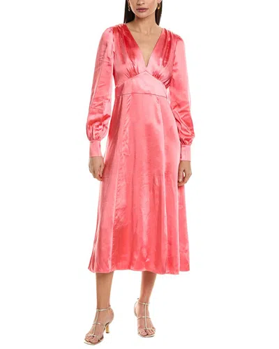 Ted Baker Womens Coral Daniia Blouson-sleeve Satin Midi Dress In Orange