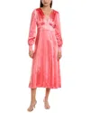 Ted Baker Womens Coral Daniia Blouson-sleeve Satin Midi Dress In Orange