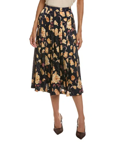TED BAKER BLUE PLEATED A-LINE SKIRT