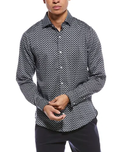 Ted Baker Blue Soren Ginkgo Print Shirt In Multi