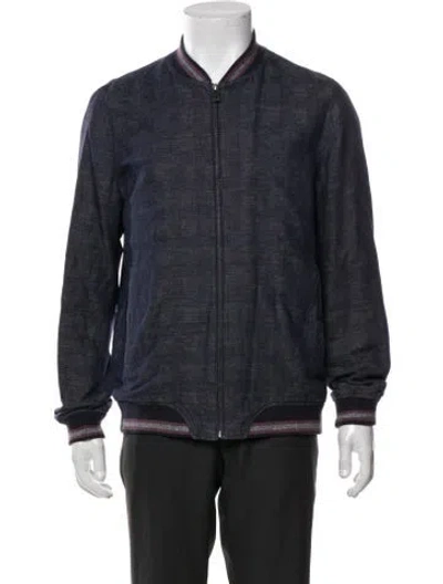 Pre-owned Ted Baker Bomber Jacket In Blue