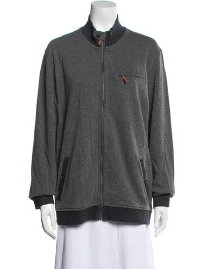 Pre-owned Ted Baker Bomber Jacket In Gray