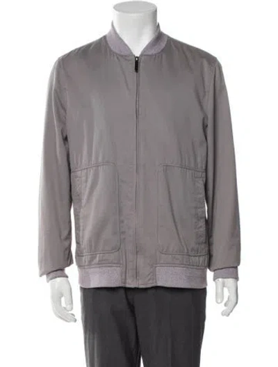 Pre-owned Ted Baker Bomber Jacket In Gray