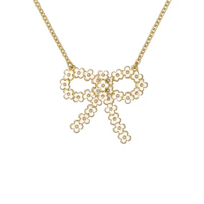 Ted Baker Bonnell Bouquet Bow Pendant Necklace In Gold