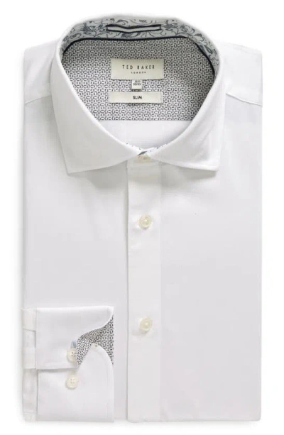 Ted Baker Bouse Slim Fit Dress Shirt In White