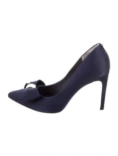 Pre-owned Ted Baker Bow Accents Pumps In Blue