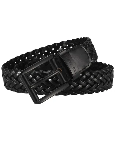 Ted Baker Braided Leather Belt In Black
