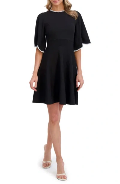 Ted Baker Braided Trim Fit & Flare Sweater Dress