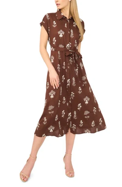 Ted Baker Brandi Tie Waist Midi Dress In Brown