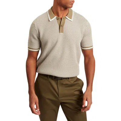 Ted Baker Breame Knit Polo In Green