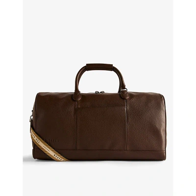 Ted Baker Brn-choc Kalvin Branded Faux-leather Holdall