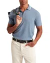 Ted Baker Bronize Rib Texture Zip Polo In Blue