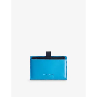 Ted Baker Brt-blue Cody Logo-debossed Leather Pull-out Wallet