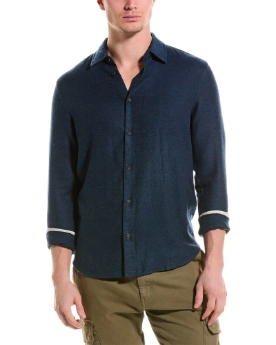 Ted Baker Brushed Twill Regular Fit Overshirt In Blue