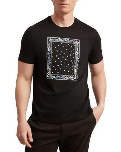 Ted Baker Burfurd Scarf Box Print Tee In Black