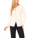 Ted Baker Collarless Cardigan In White