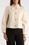 Ted Baker Button Front Crop Jacket In Neutral