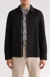 Ted Baker Button Front Shirt Jacket In Black