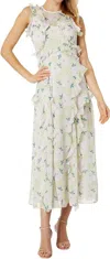 Ted Baker Calinia Sleeveless Waterfall Ruffle Trim Midi Dress In Lilac In Purple