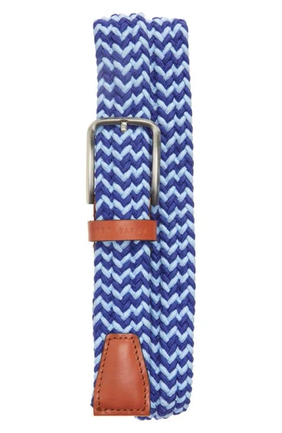 Ted Baker Woven Elastic Belt In Blue