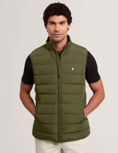 Ted Baker Calorg Lightweight Quilted Gilet In Khaki