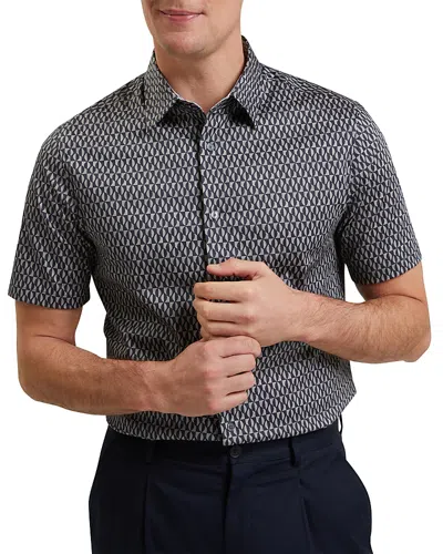 TED BAKER CAMBAY GEOMETRIC LEAF PRINT SHORT SLEEVE SHIRT