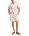 Ted Baker Cambay Geometric Leaf Print Short Sleeve Shirt In Pink