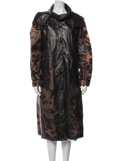 Pre-owned Ted Baker Camouflage Print Coat In Brown