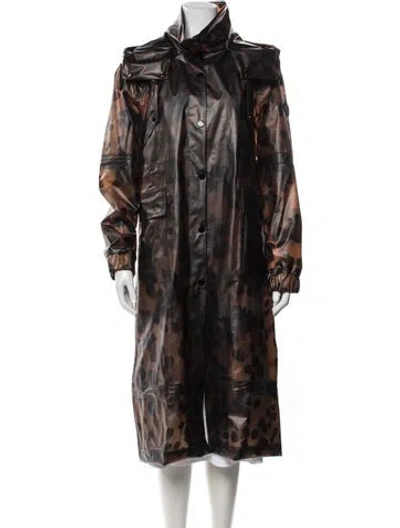 Pre-owned Ted Baker Camouflage Print Parka In Brown