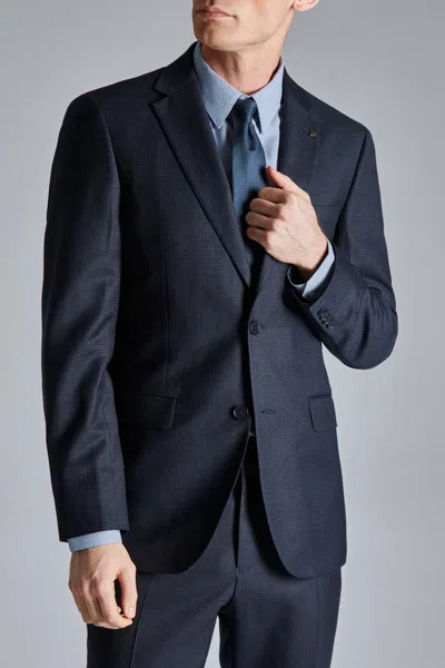 Ted Baker Canisjs - Grid Check Regular Fit Suit Jacket In Navy