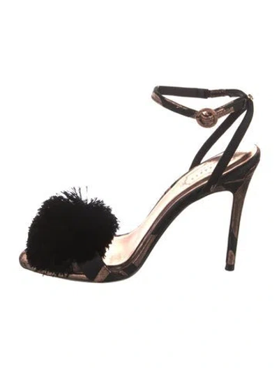 Pre-owned Ted Baker Canvas Sandals In Black