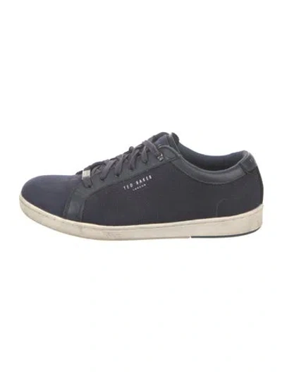 Pre-owned Ted Baker Canvas Sneakers In Blue