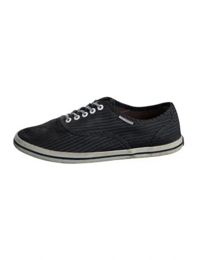Pre-owned Ted Baker Canvas Striped Sneakers In Blue